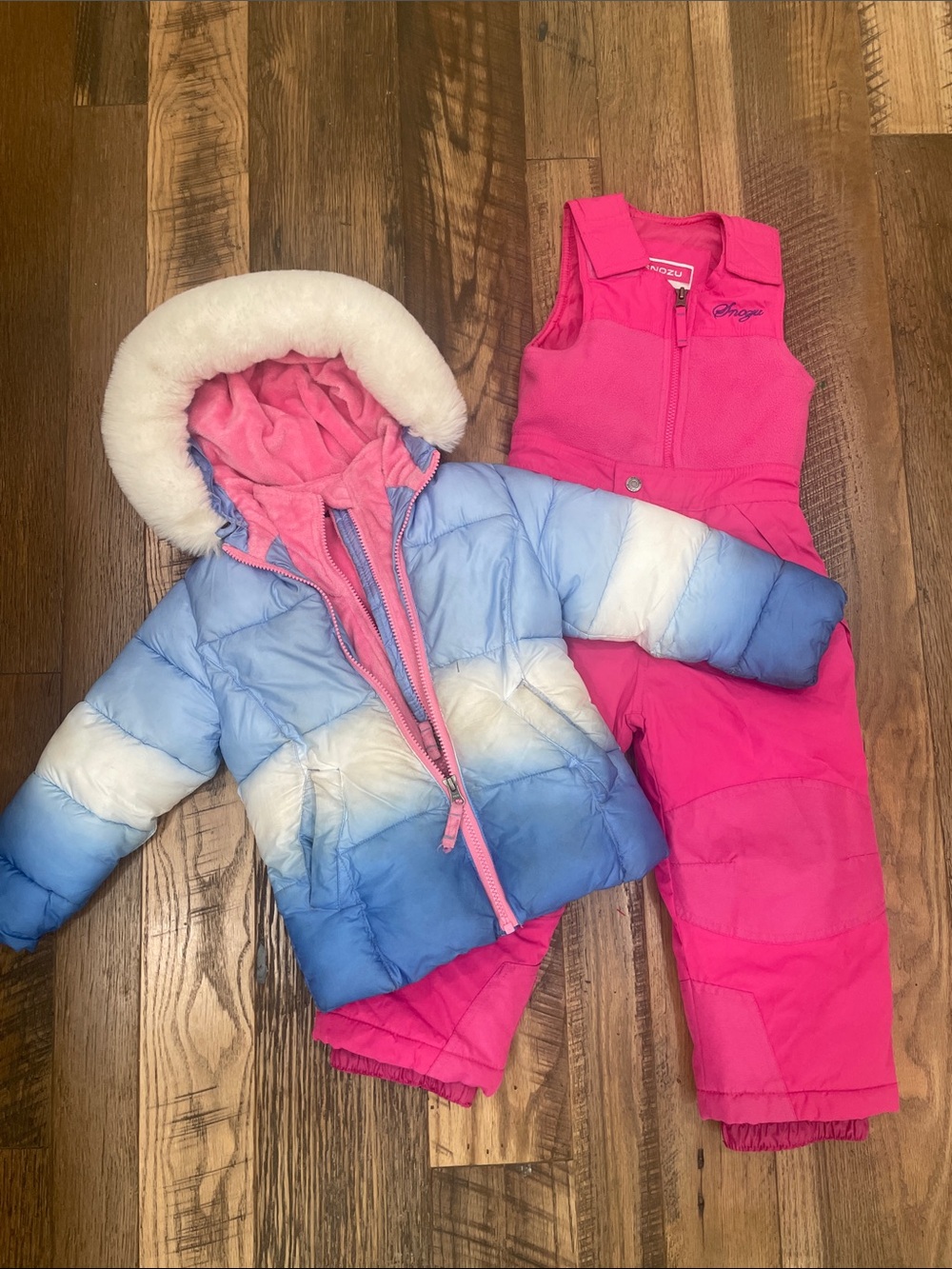 2pc Snozu winter coat bibs girl 4T